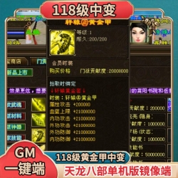 天龙八部超变单机版 一键端 上线118级黄金甲中变